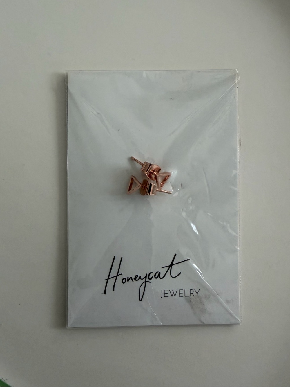Honeycat Jewelry Rose Gold Triangle Stud Earrings